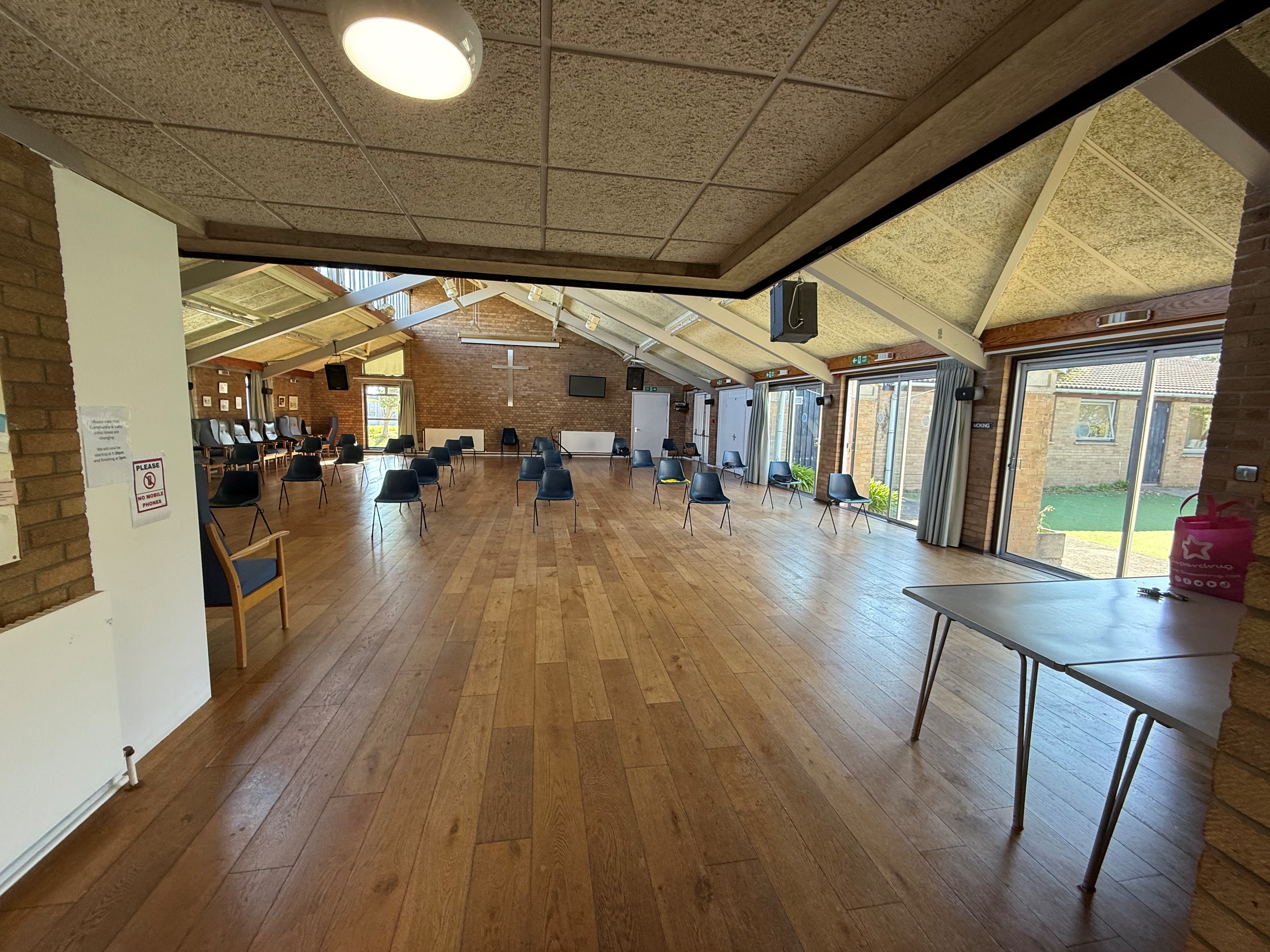 View of polling room from entrance to hall