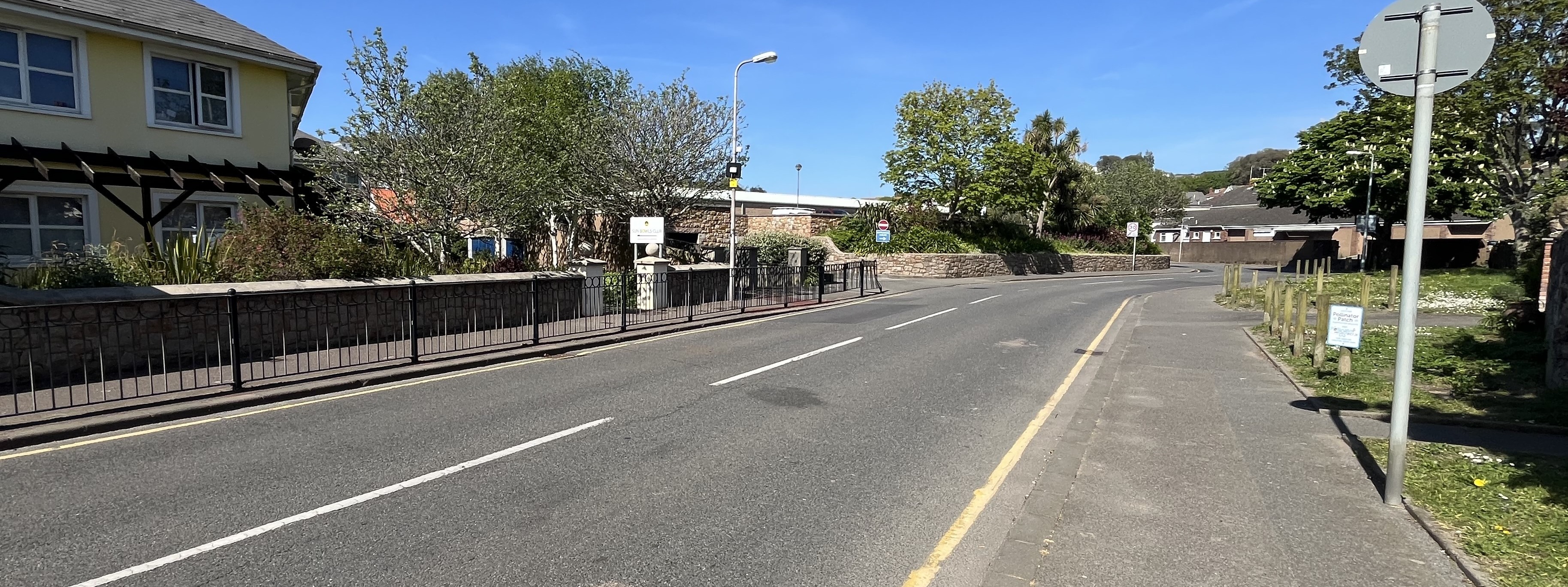 Road approaching public car park at First Tower.