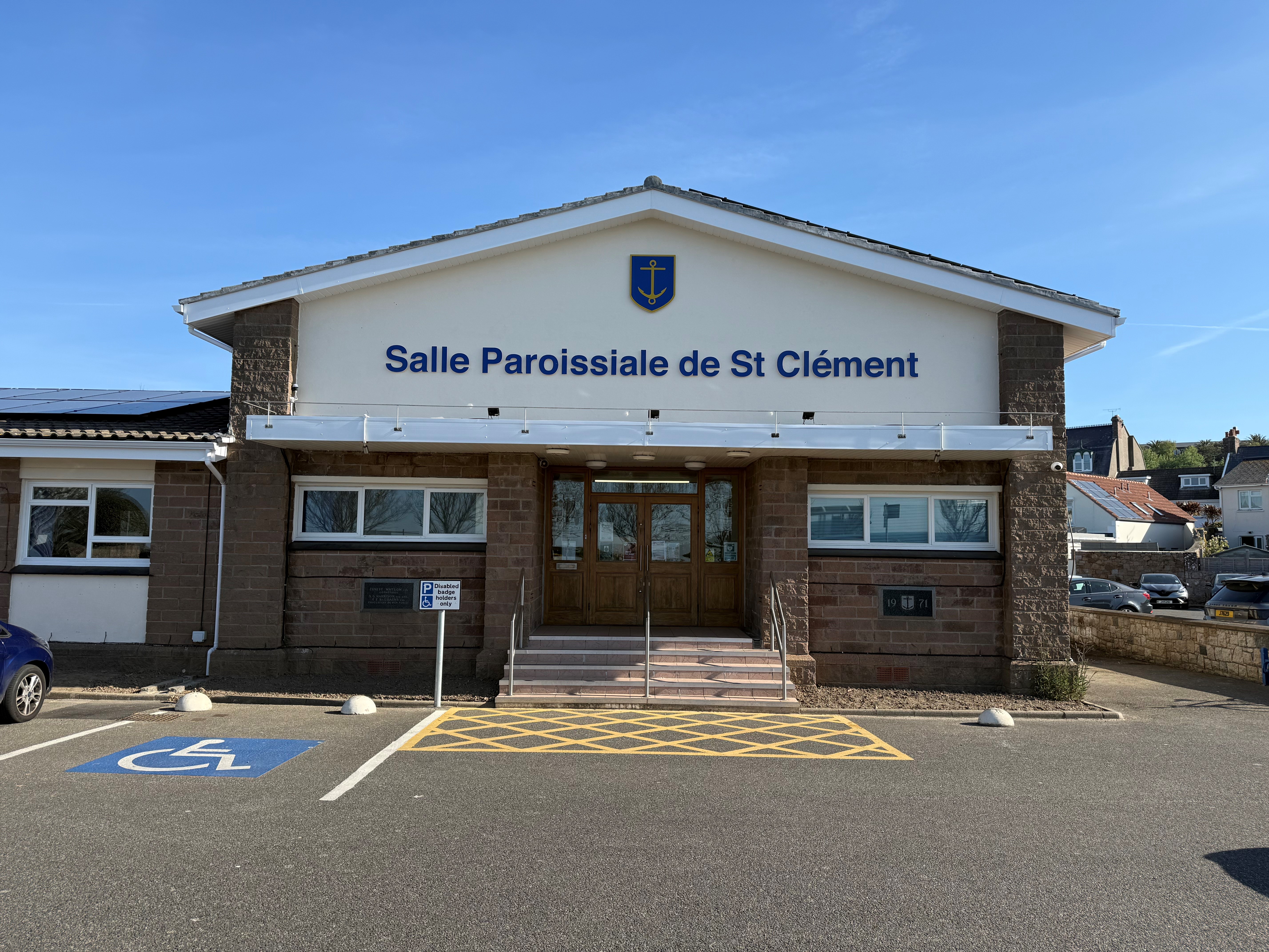 Front of St Clement Parish Hall where voters will go through double doors.