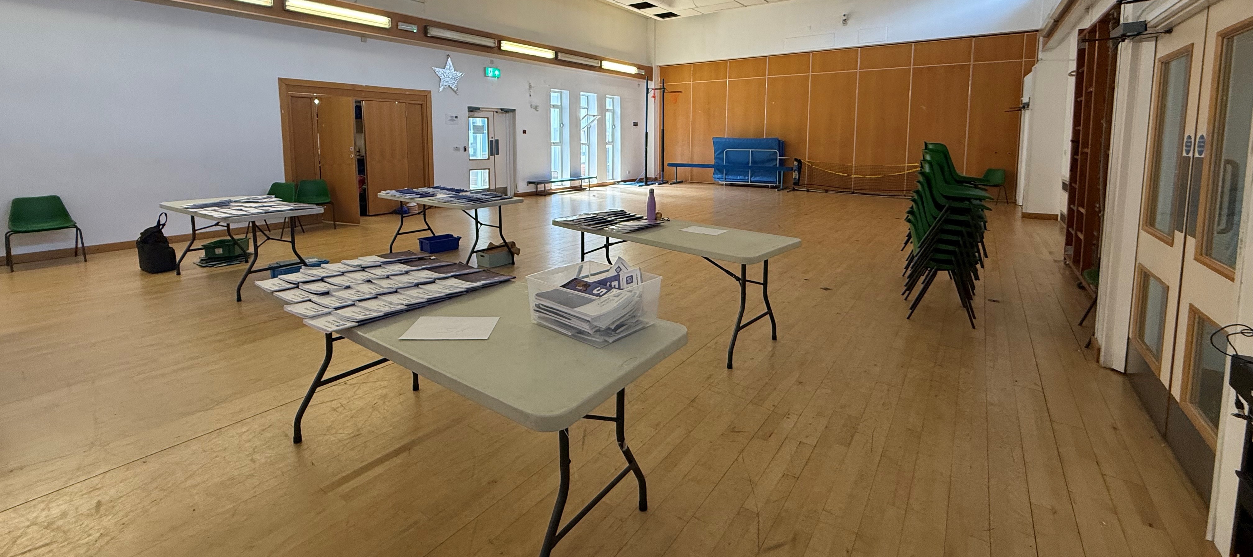 Inside of the school Hall.