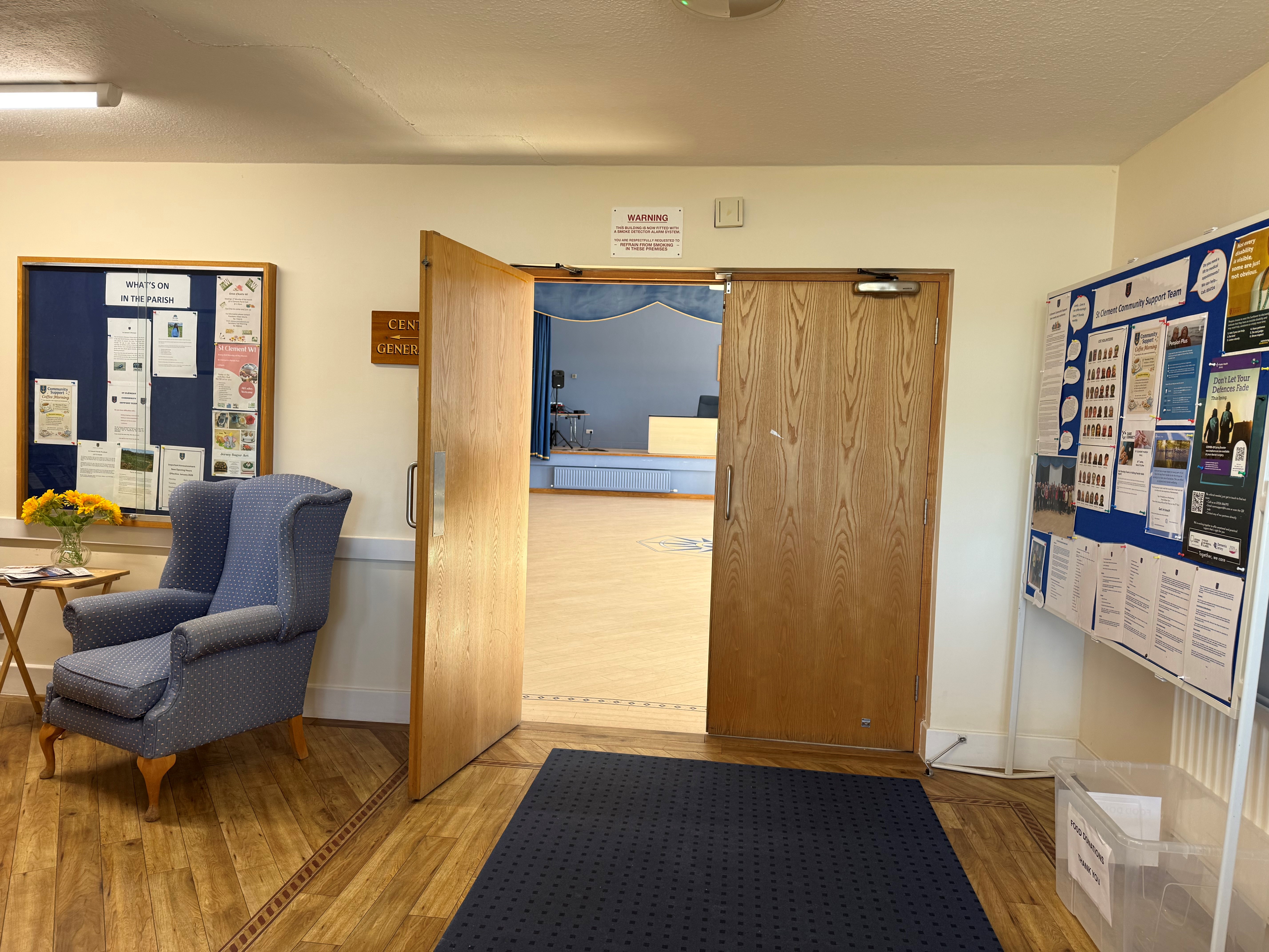 Entrance to hall where the polling station can be accessed