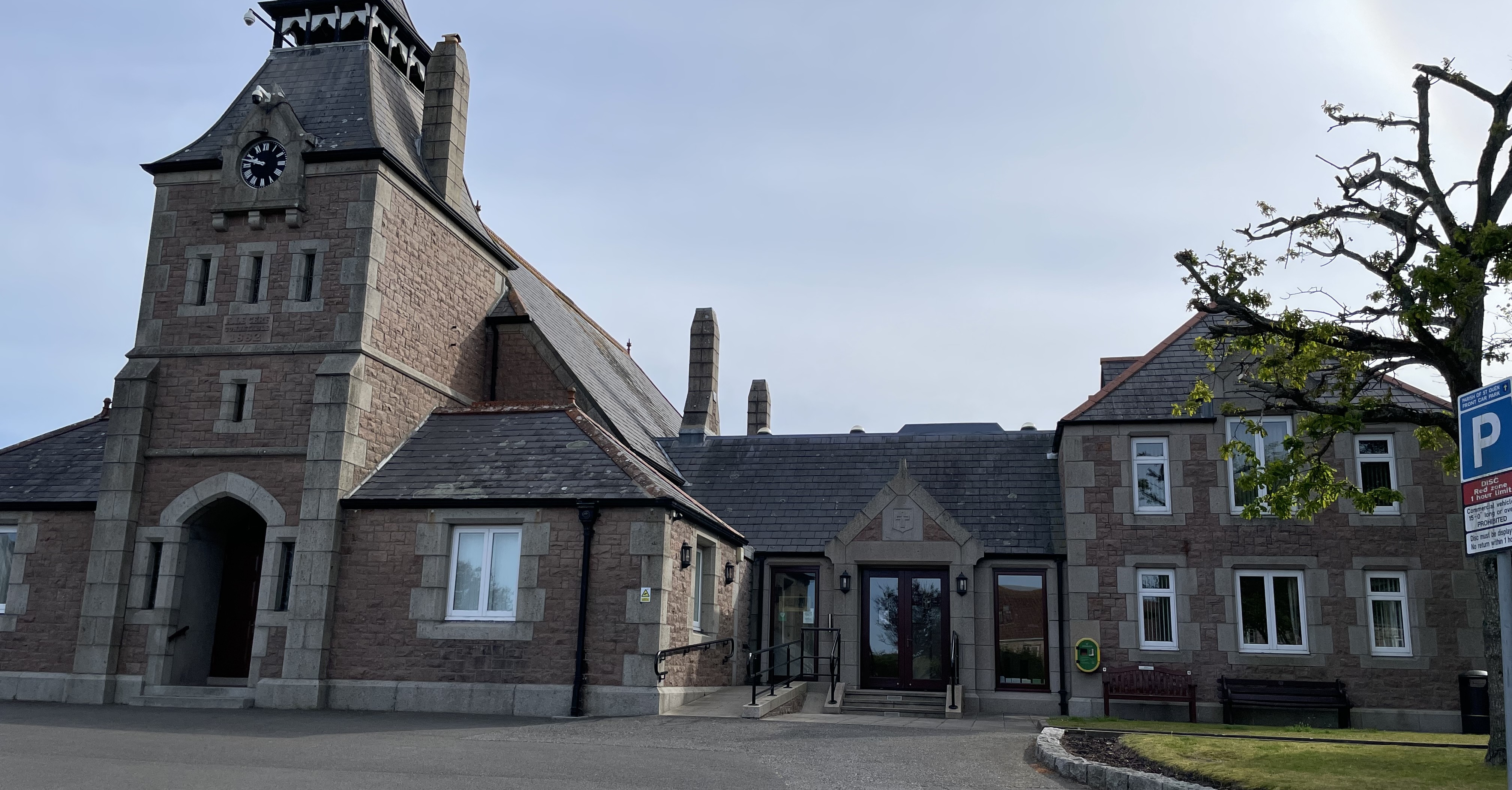 Entrances to St Ouen Parish Hall.