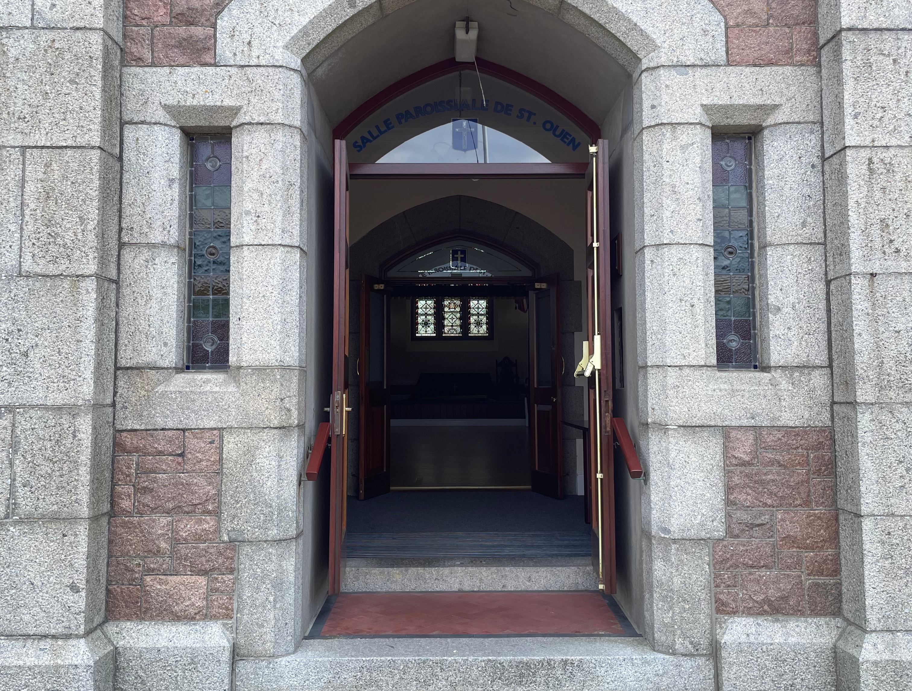 Main entrance door with steps.