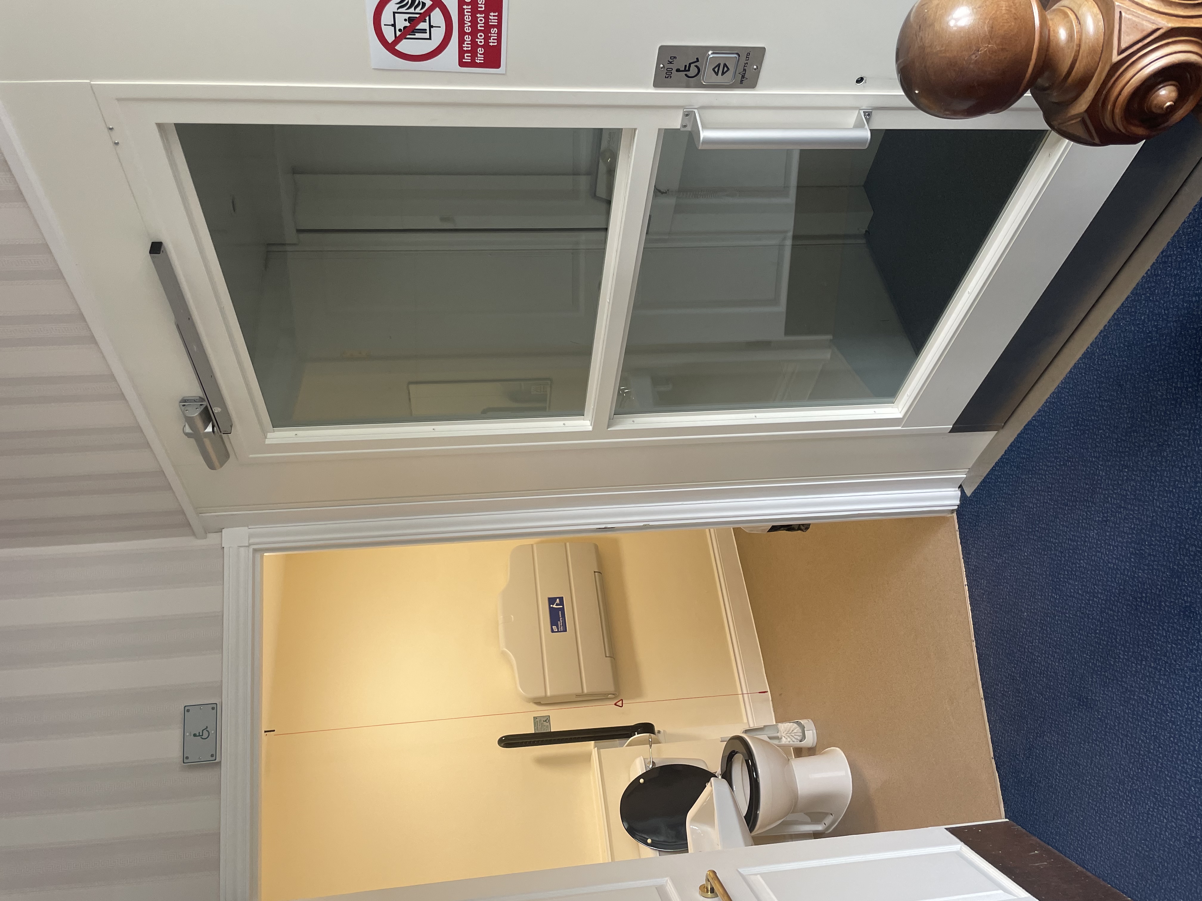 The lift access to the hall where the polling station can be accessed.