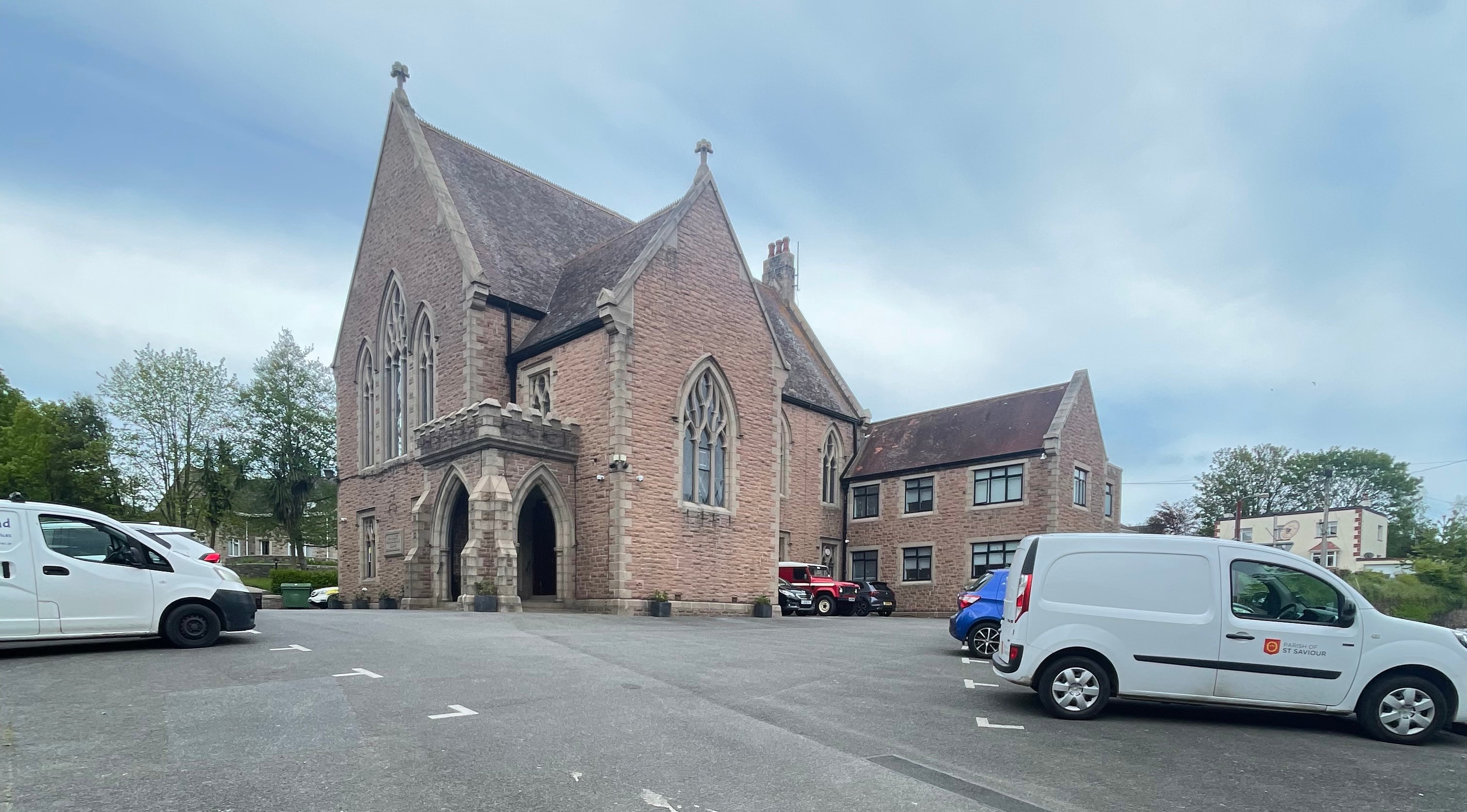 Parking spaces in front of St. Saviour's Parish Hall
