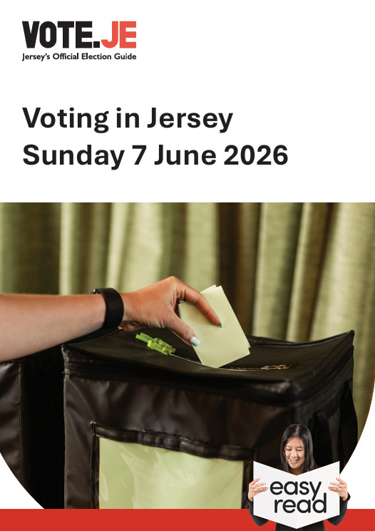 Image of the front page of the Easy Read document that shows a person putting their ballot paper in a box.