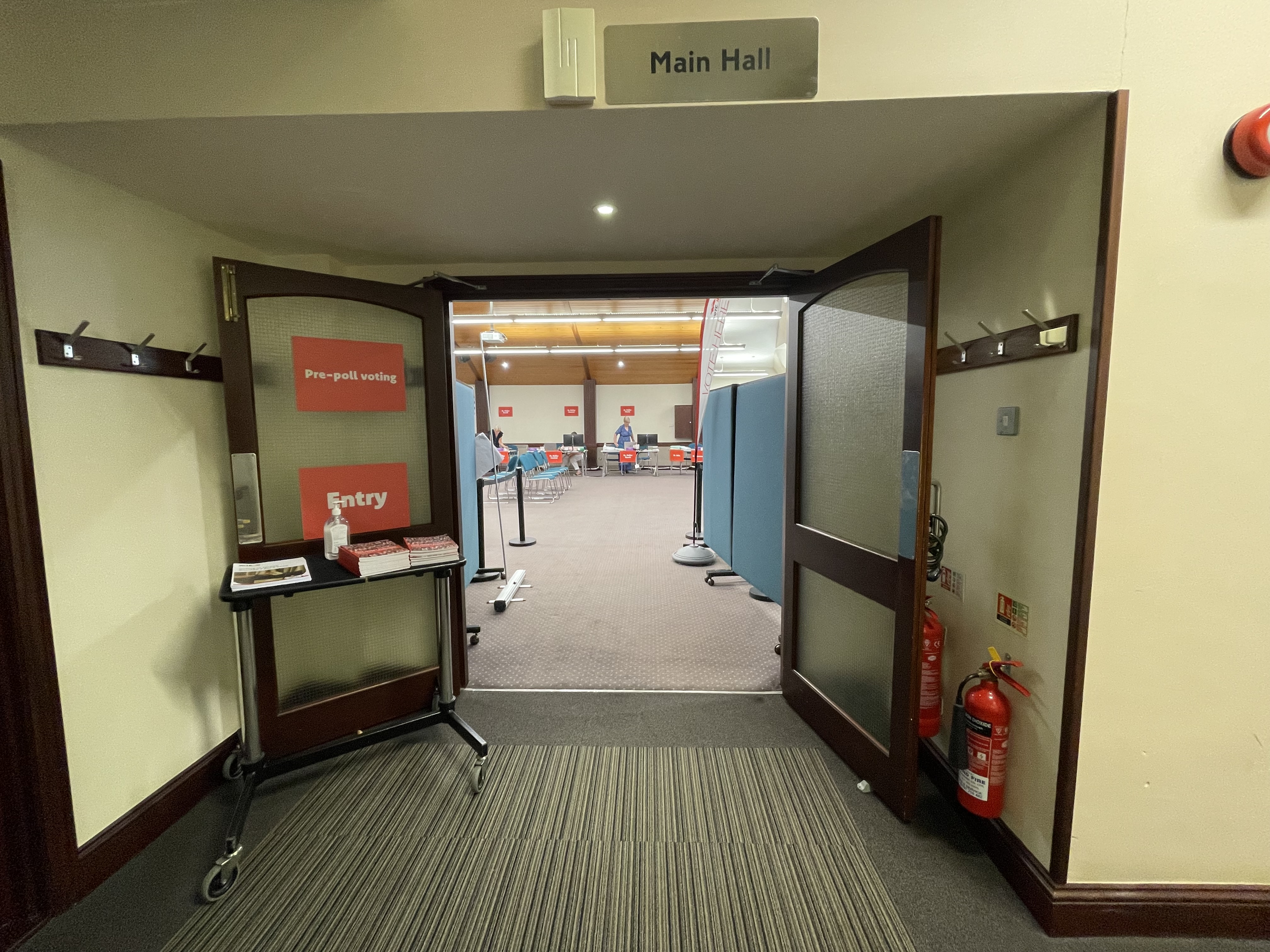 Entrance doors to Main Hall of St. Paul's Centre where polling takes place