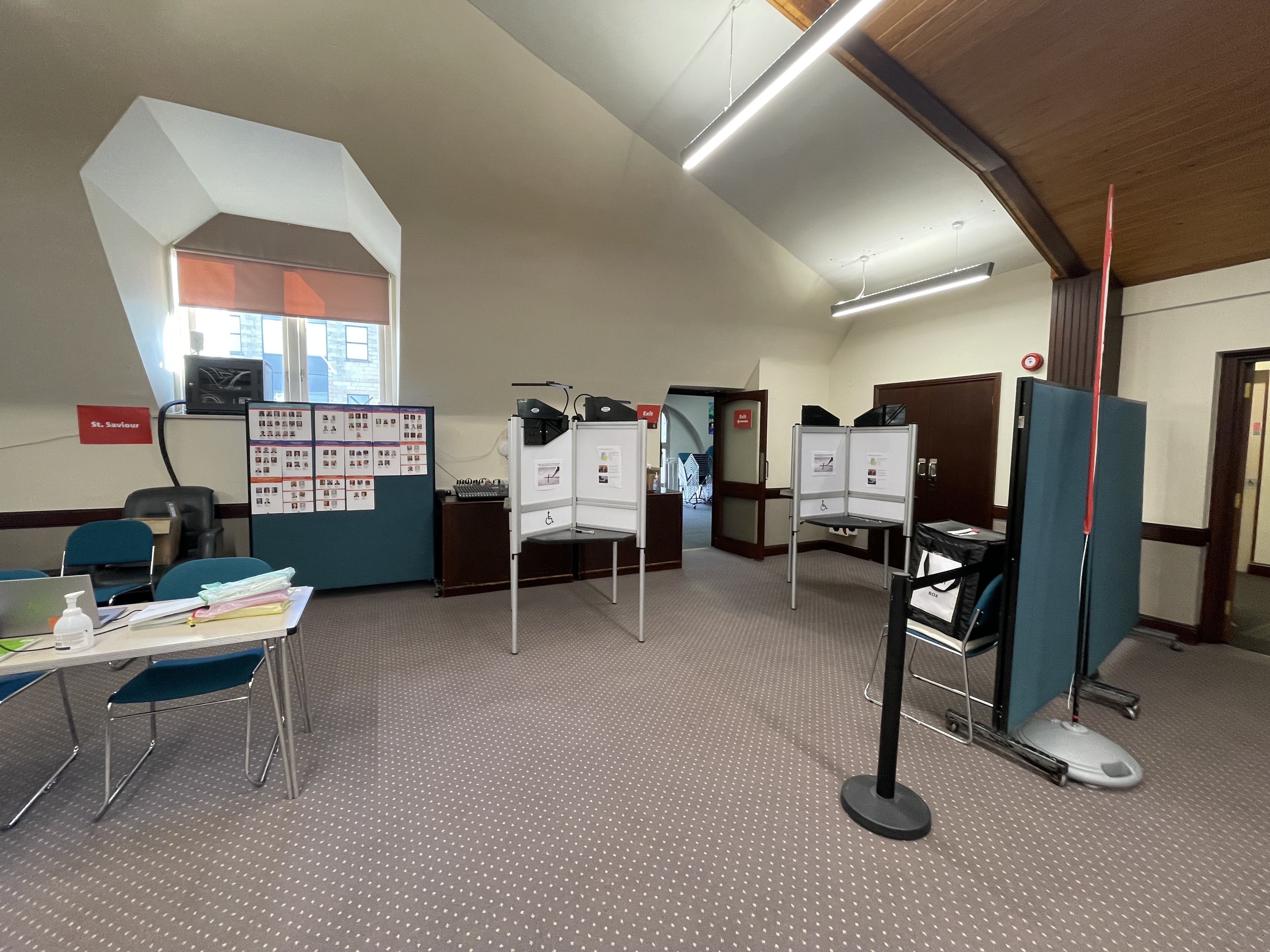 St. Paul's Centre polling room showing polling booths area